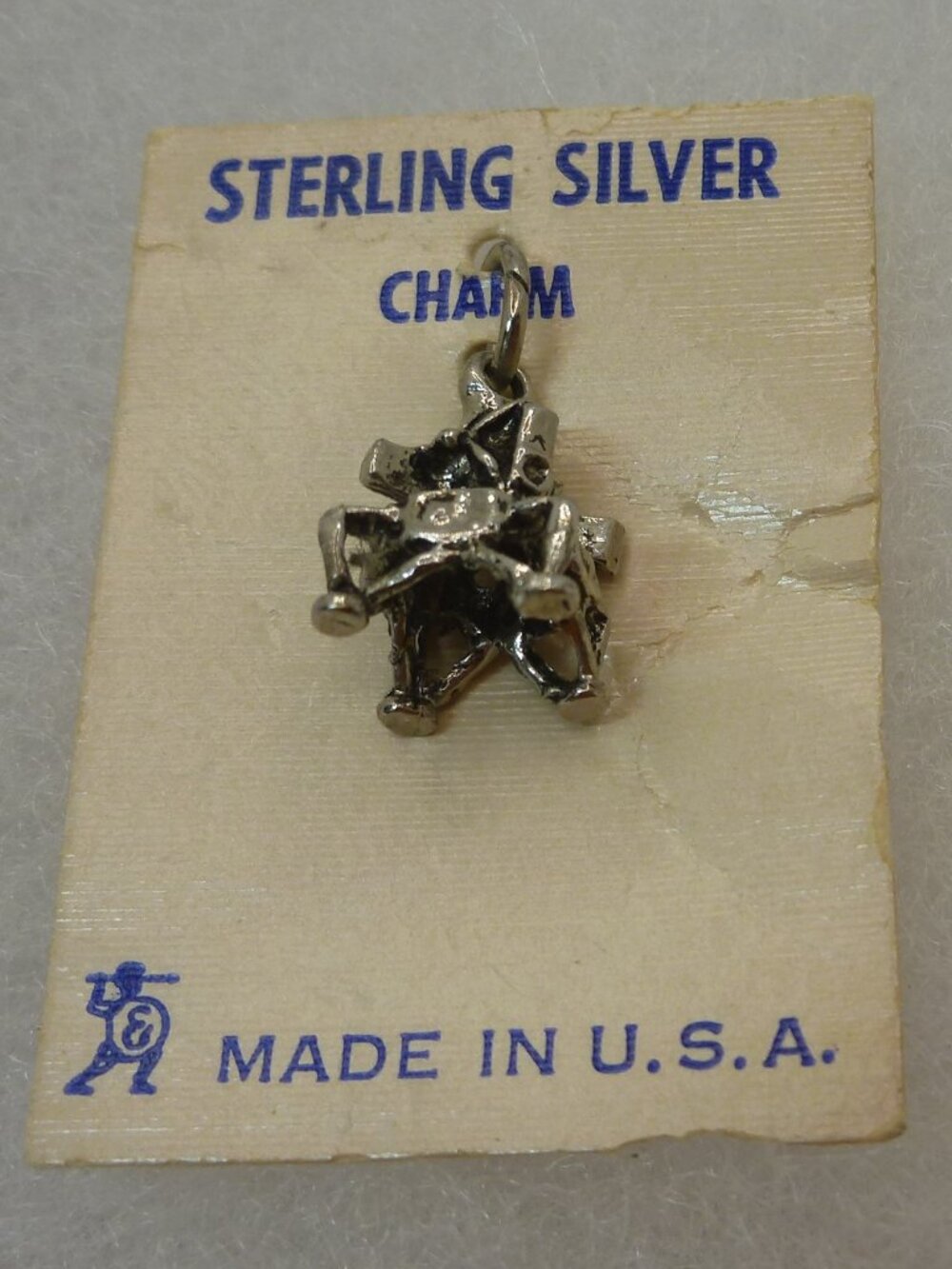 Vintage Sterling Silver Apollo 11 Lunar Lander 3D Charm New on Card